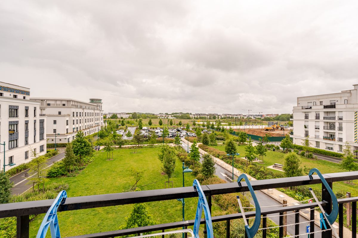 View over the park and Val d'Europe from the balcony